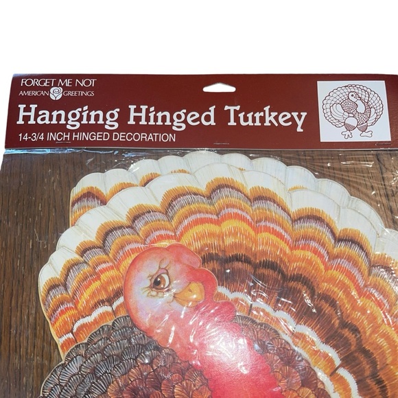 American Greetings Hanging Hinged Turkey Die Cut Thanksgiving Display VTg NIP - Picture 3 of 4